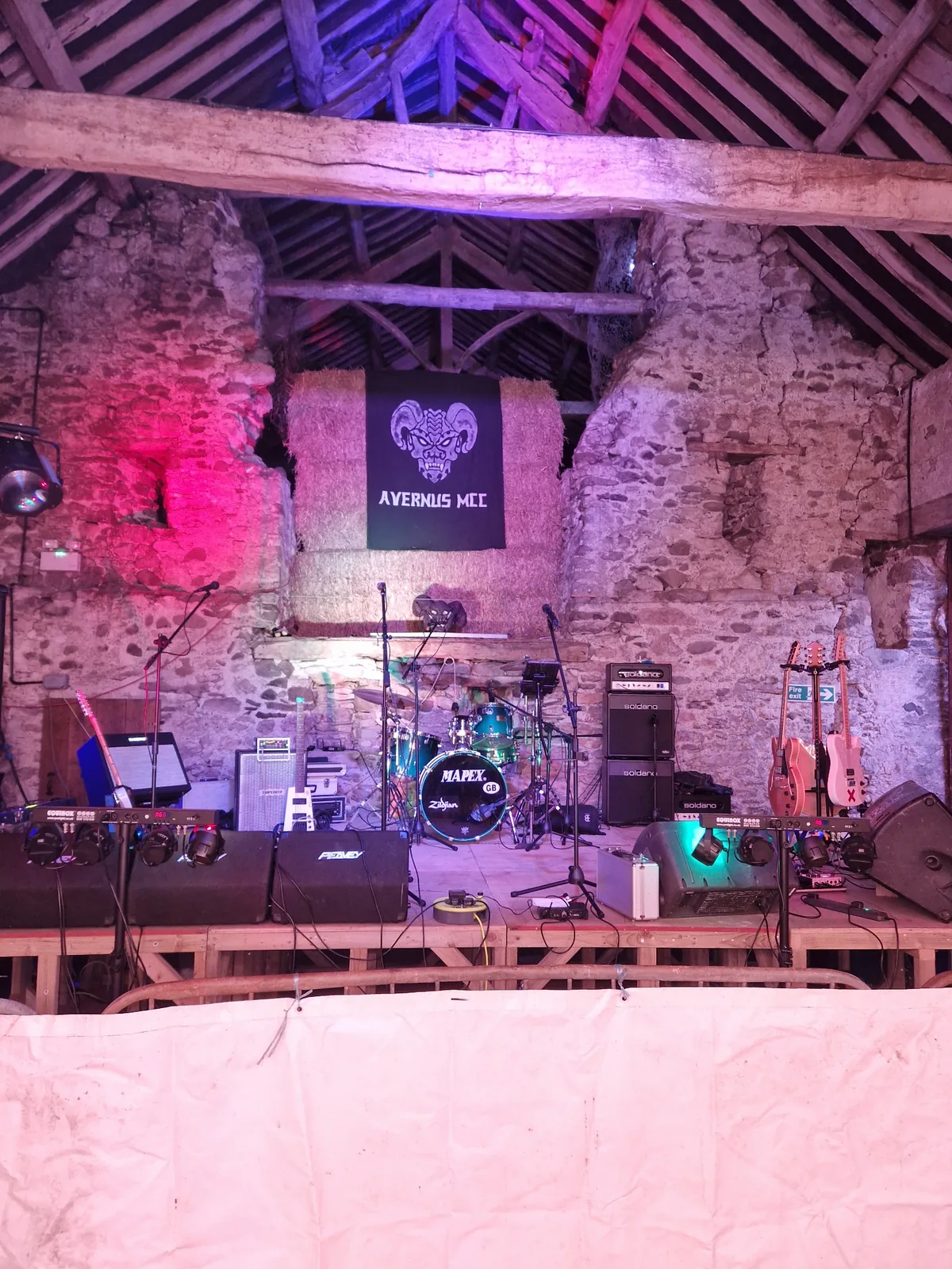 Electric Outlawz stage set up at an Avernus private event